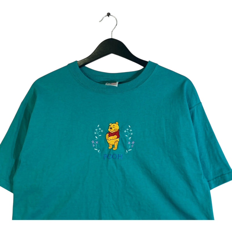 Vintage Winnie The Pooh Chest Embroidery Cropped Tee