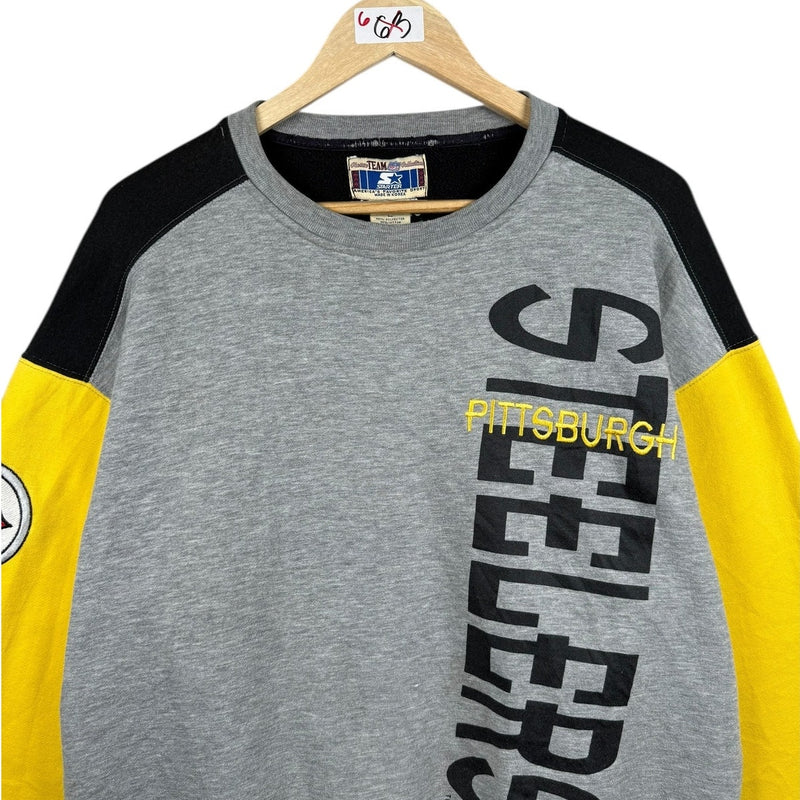 Vintage Starter Pittsburgh Steelers NFL Colorblock Crewneck