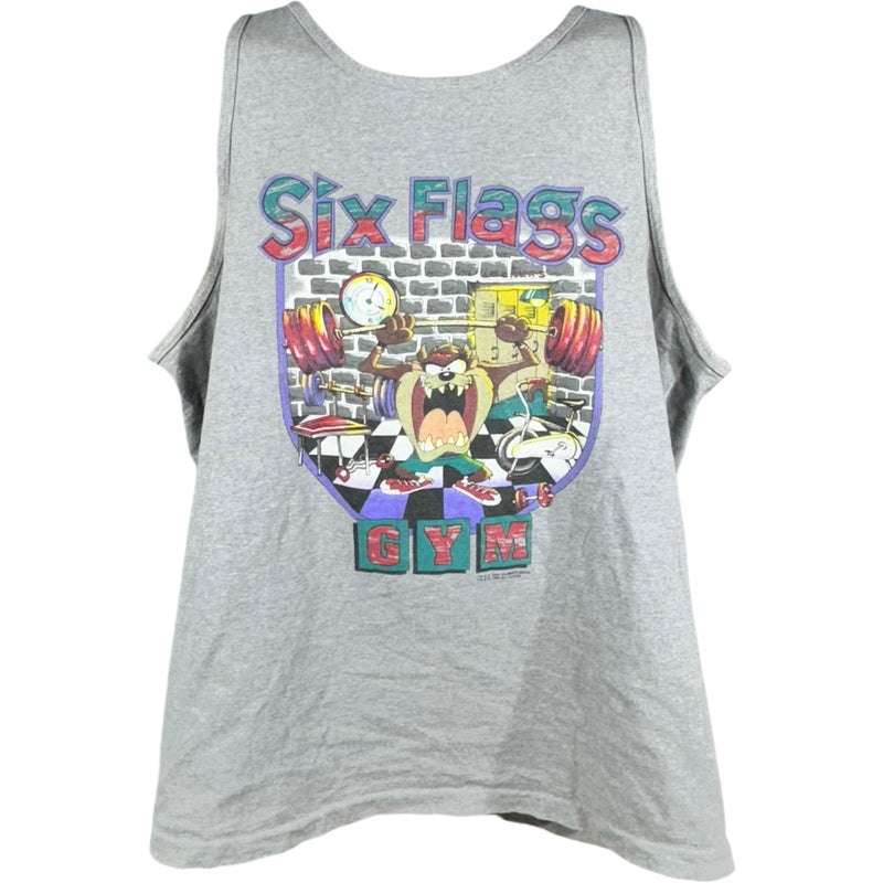 Vintage Six Flags Taz Gym Tank Top 90's