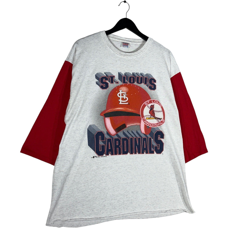 Vintage St. Louis Cardinals 3/4 Sleeve Big Helmet Tee 1994