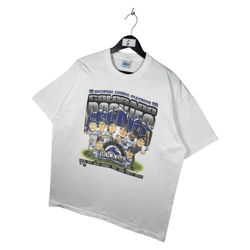 Vintage Colorado Rockies 1995 Playoffs Caricature MLB T-Shirt