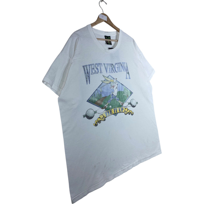 Vintage Bugs Bunny West Virginia Tee It Up Golf T-Shirt