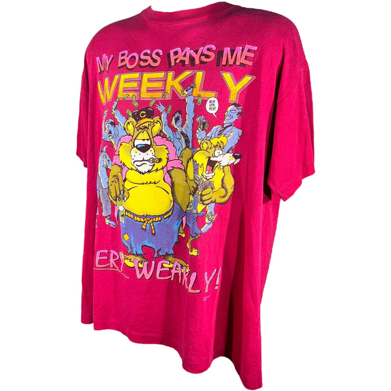 Vintage "Boss Pays Me Weekly" Parody Tee