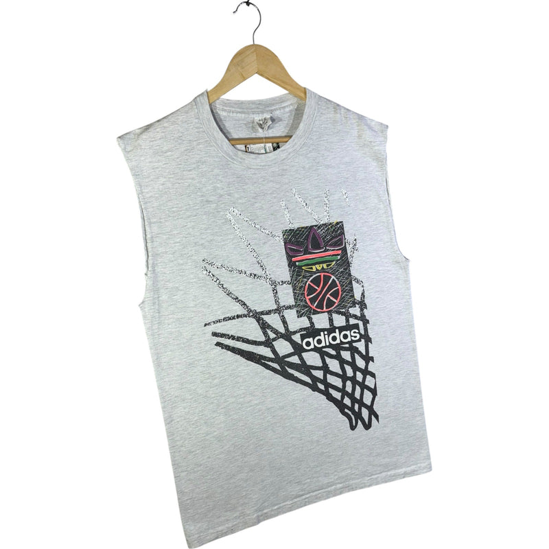 Vintage Adidas Basketball Crewneck Muscle Sleeves Tank Top
