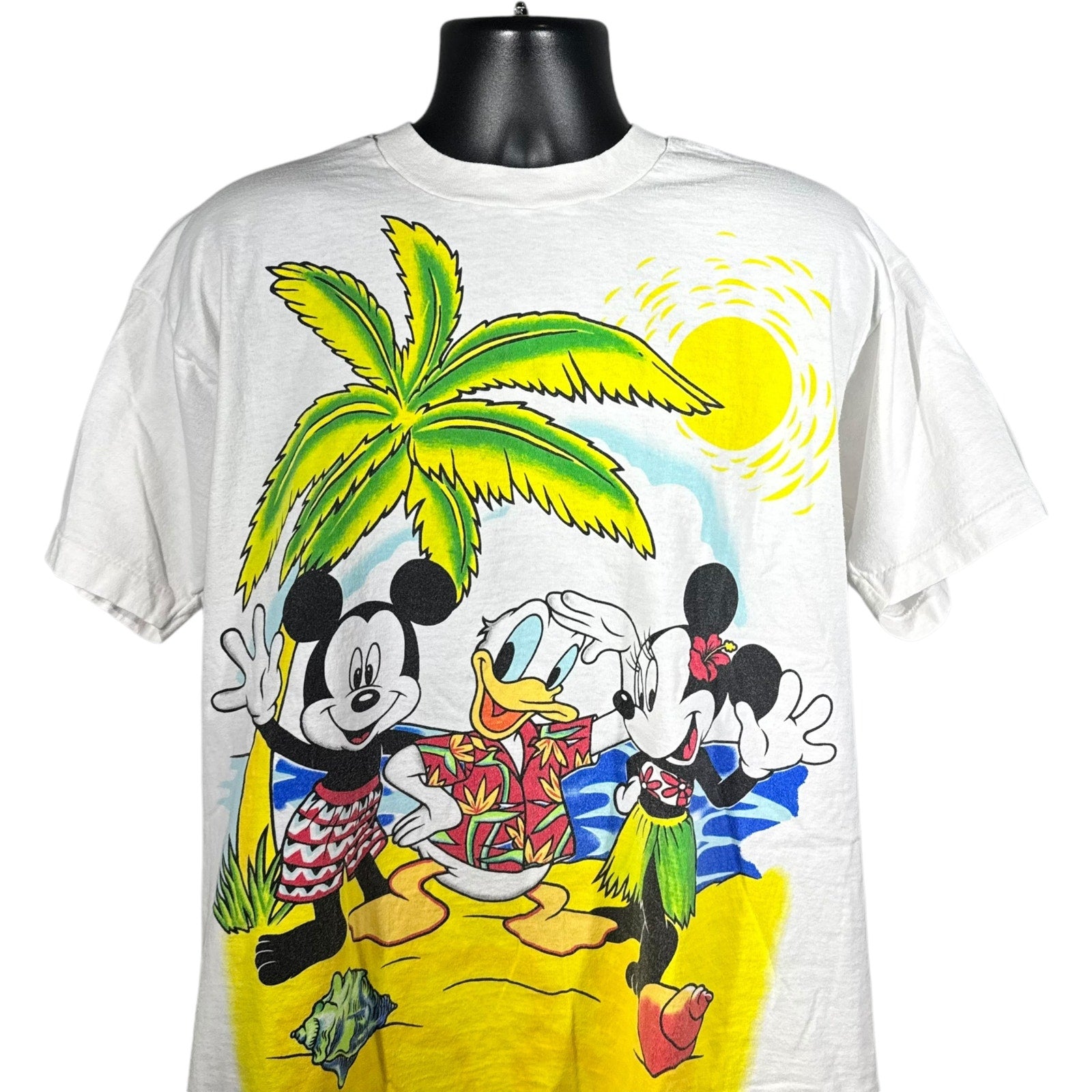 Vintage Disney Mickey And Friends Tropical Jumbo Print Tee