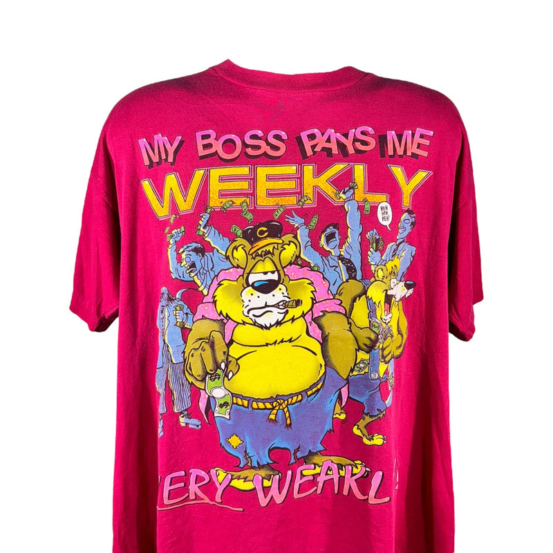 Vintage "Boss Pays Me Weekly" Parody Tee