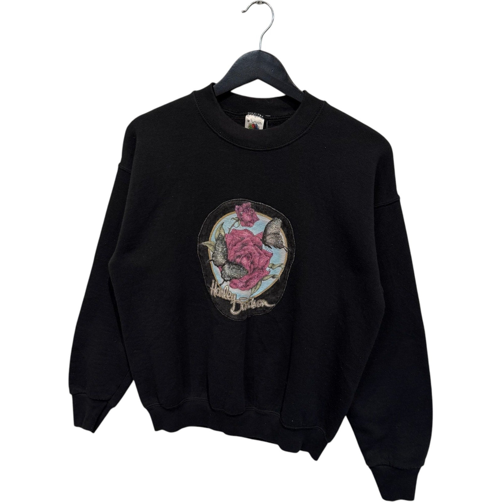 Vintage Women's Harley Davidson Rose & Butterflies Crewneck