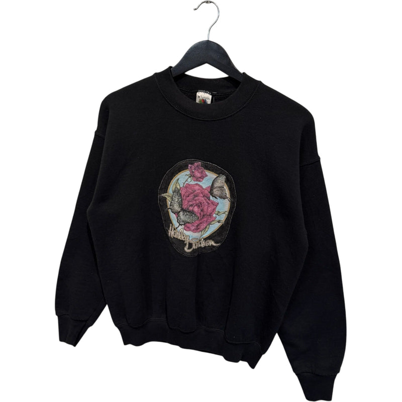 Vintage Women's Harley Davidson Rose & Butterflies Crewneck