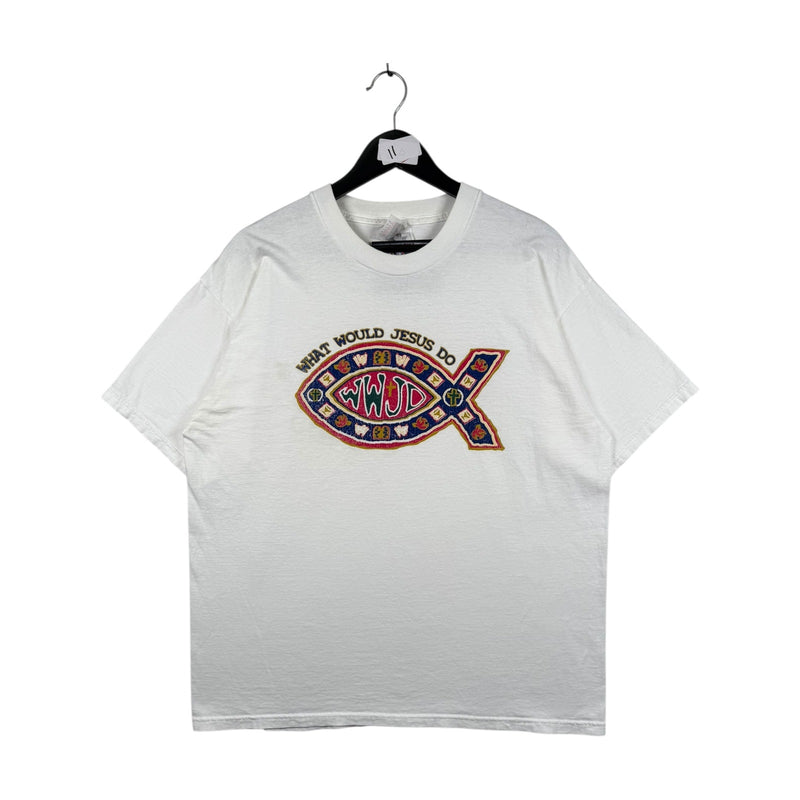 Vintage WWJD What Would Jesus Do Christian T-Shirt
