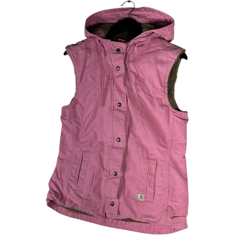 Vintage Women's Carhartt Hooded Sherpa-Lined Vest