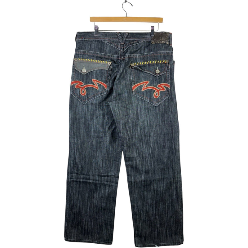 Vintage 5ive Jungle & Co. Embroidered Baggy Denim 37 x 30