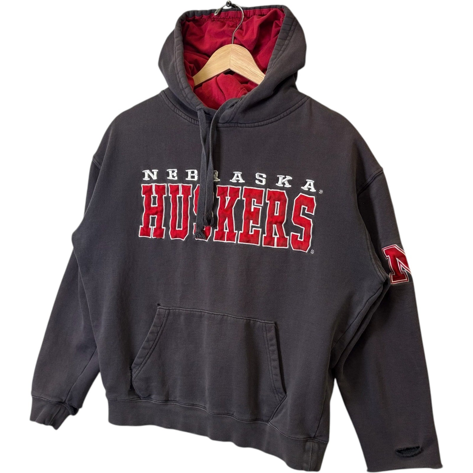 Vintage University Of Nebraska Huskers Spellout Hoodie