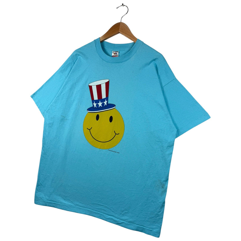 Vintage Smiley Emoticons Patriotic Hat Short Sleeve T-Shirt