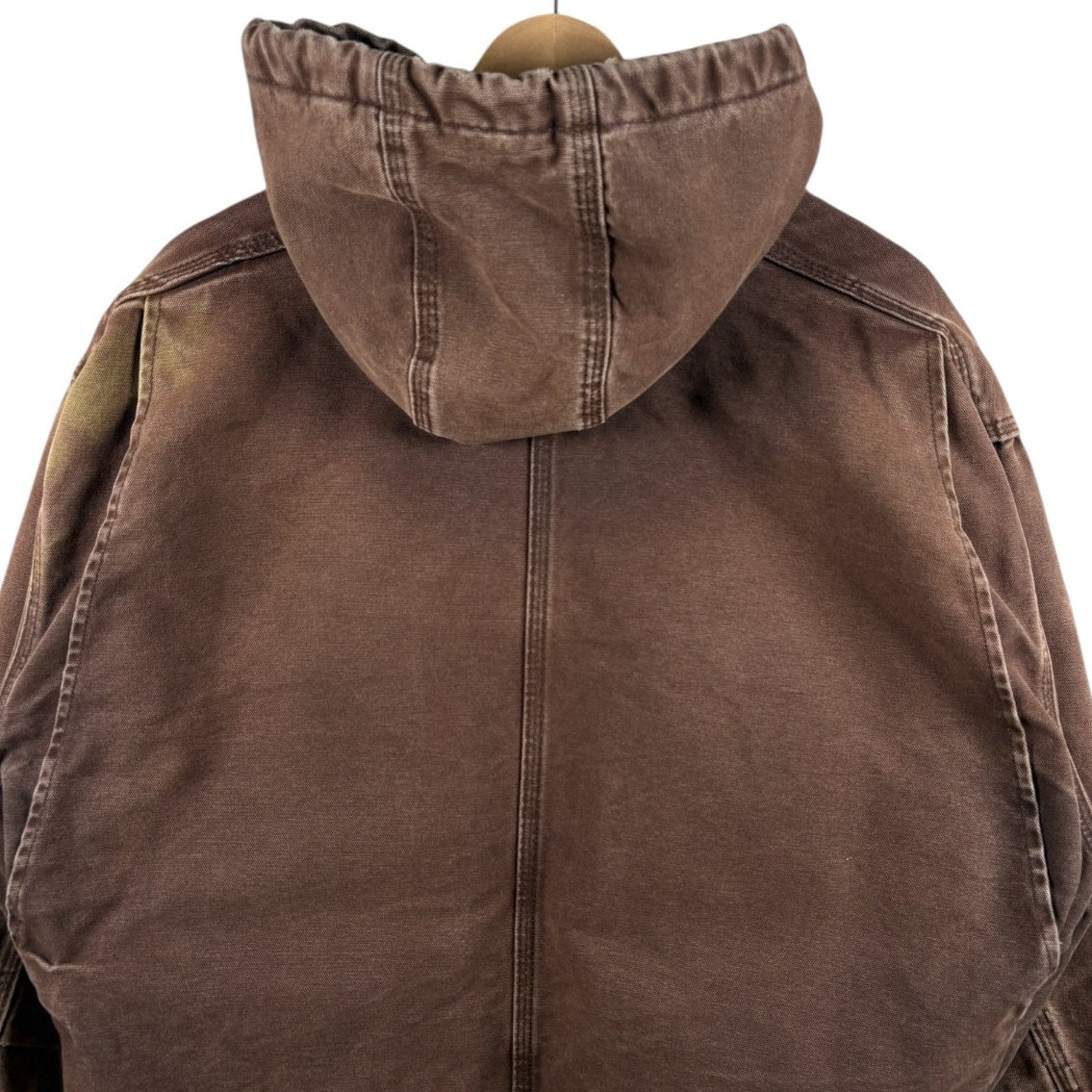 Vintage Carhartt Sandstone Sherpa Lined Hoodie Workwear Jacket