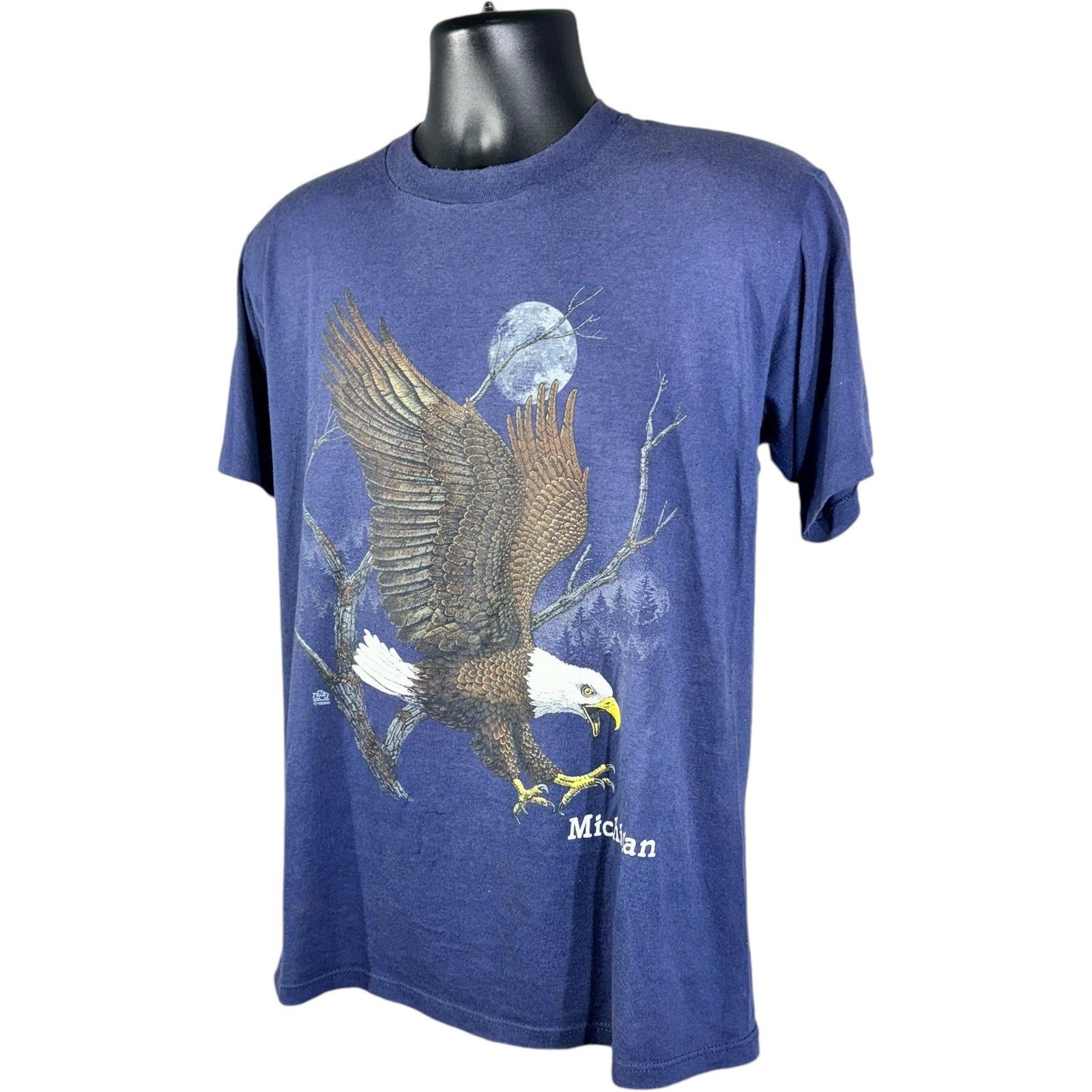 Vintage Michigan Bald Eagle Nature Souvenir Tee 90s