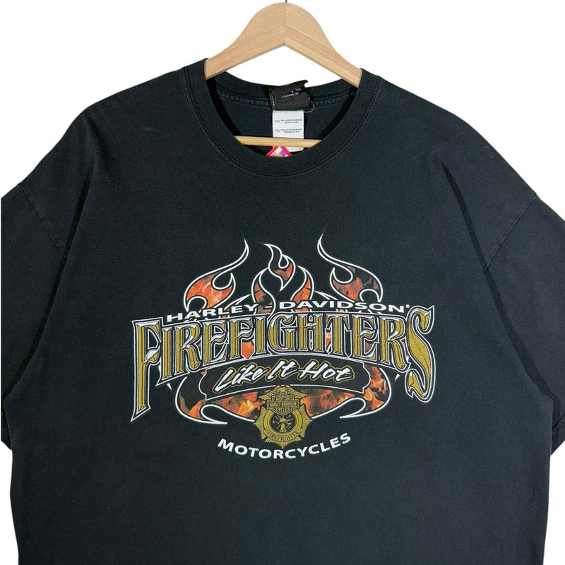 Vintage Harley Davidson Firefighters Like It Hot T-Shirt