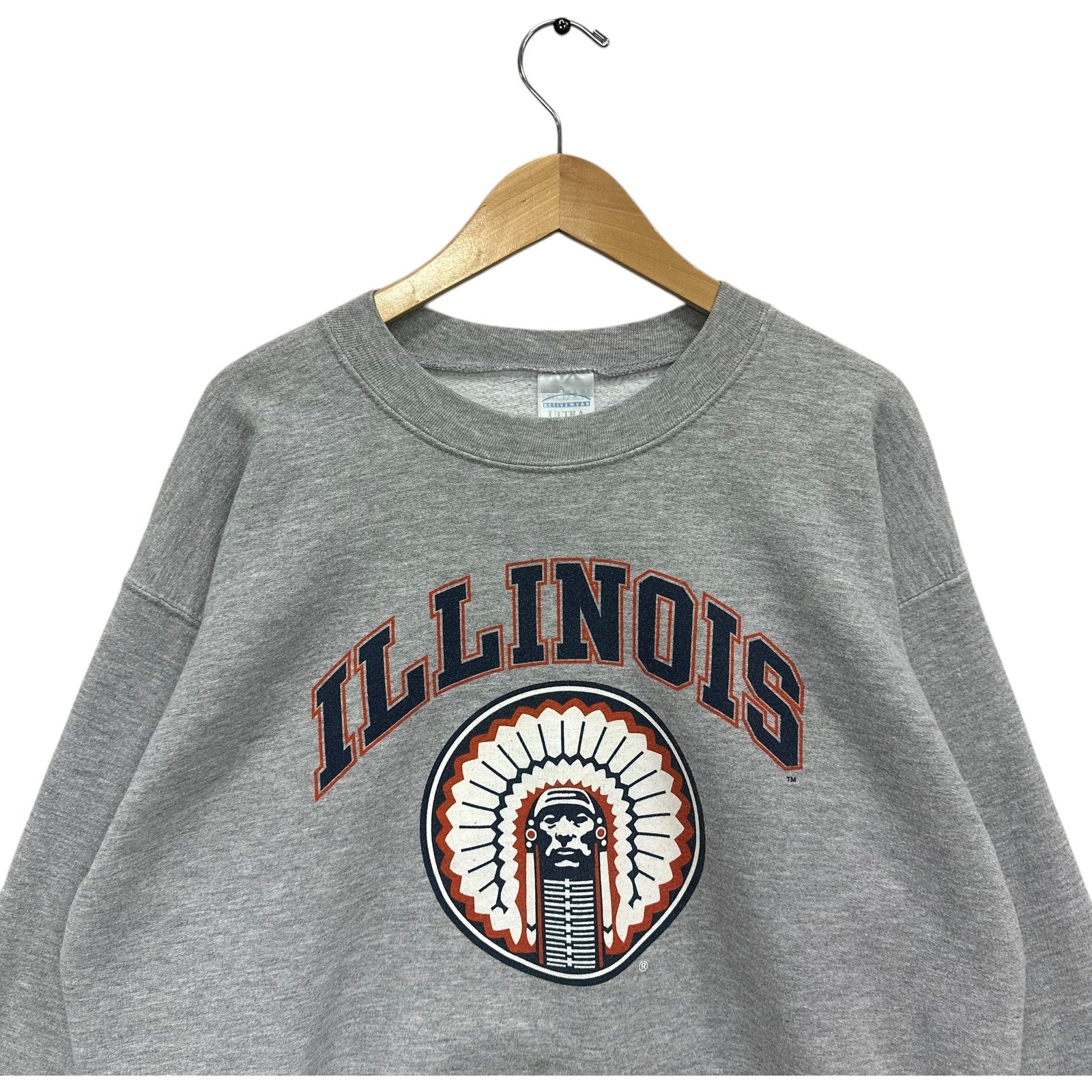 Vintage University Of Illinois Spellout Crewneck Large