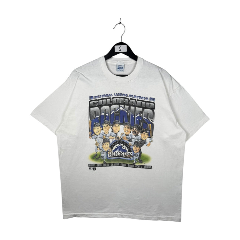 Vintage Colorado Rockies 1995 Playoffs Caricature MLB T-Shirt