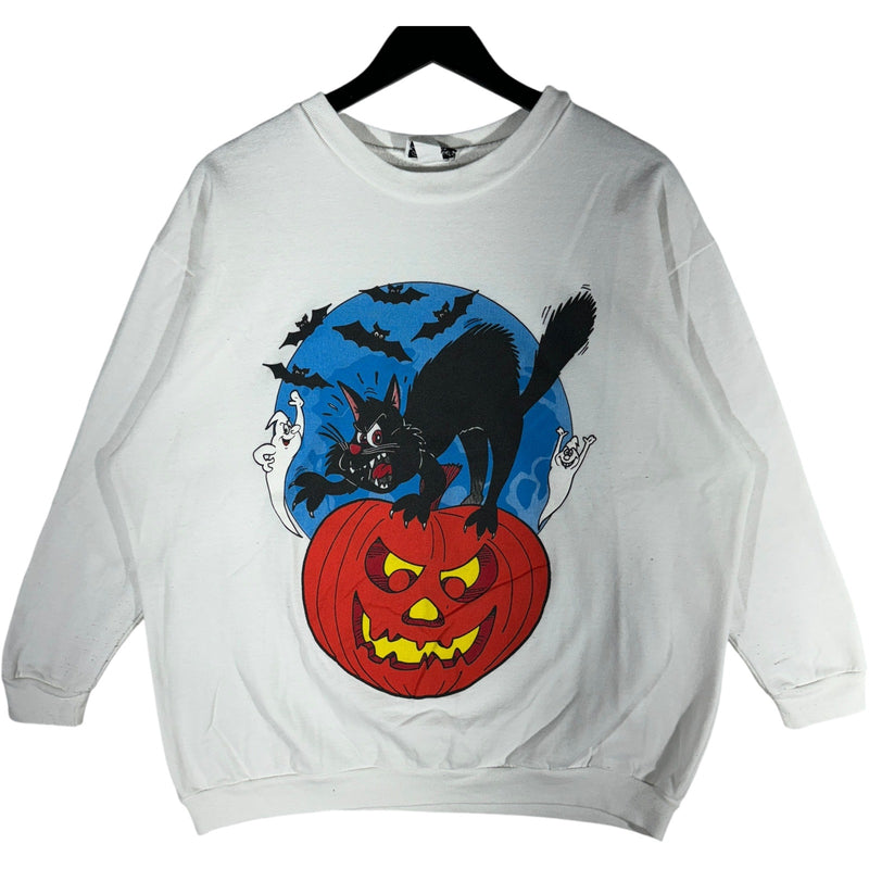 Vintage Black Cat Halloween Crewneck