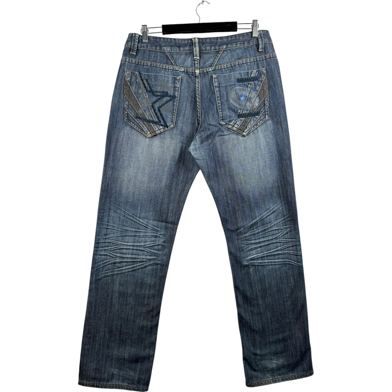 Vintage Qiaojun Faded Straight Leg Denim Jeans 36