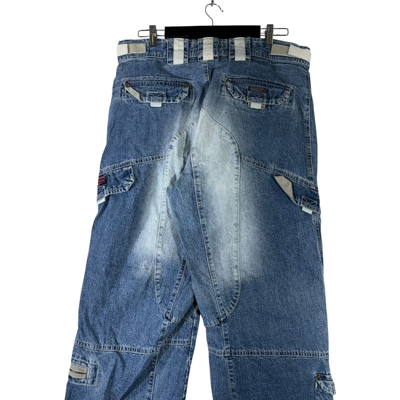 Vintage Jeans Wear Denim Double Knee Cargo Pants 36x32