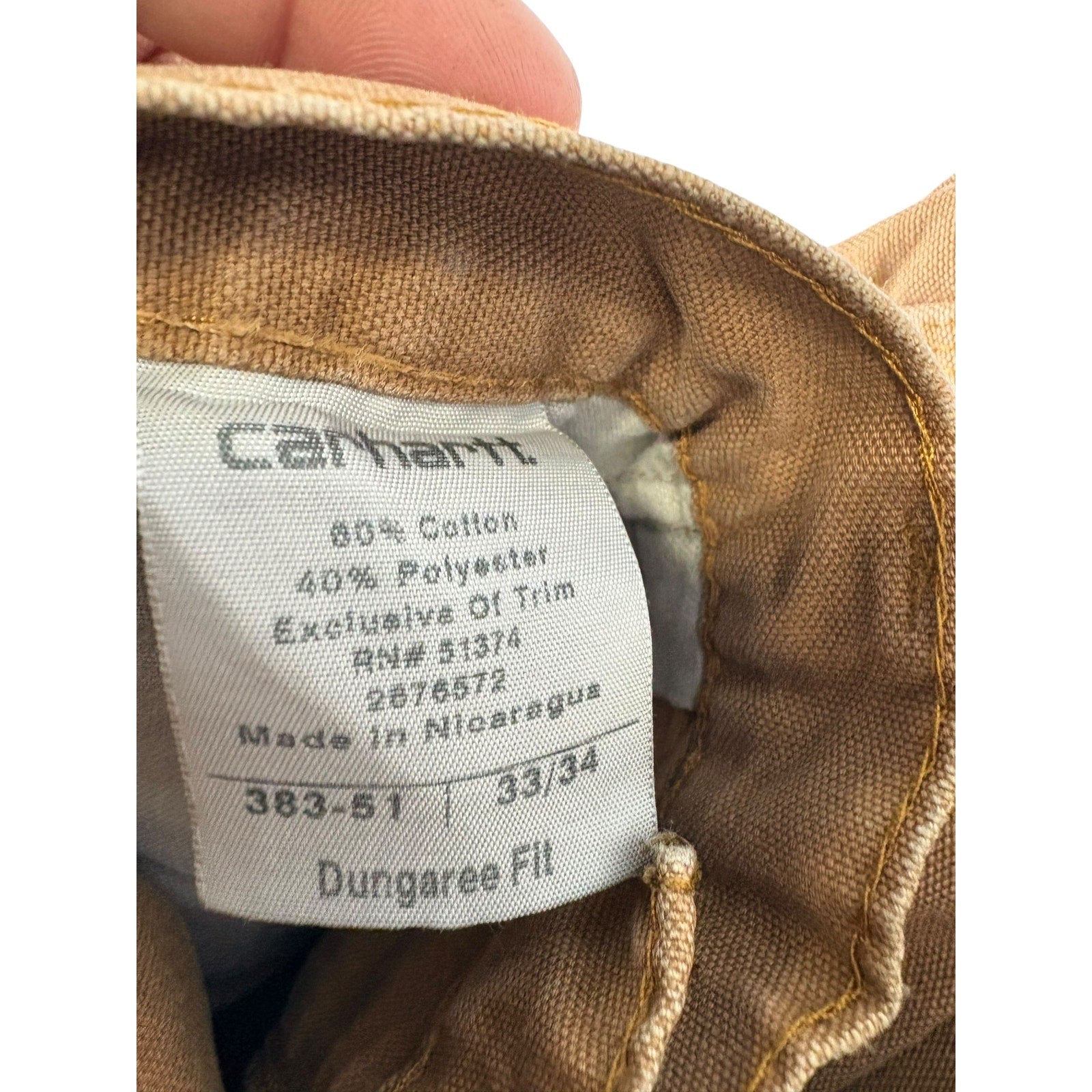 Vintage Carhartt Dungaree Fit Workwear Utility Carpenter Pants 33x34