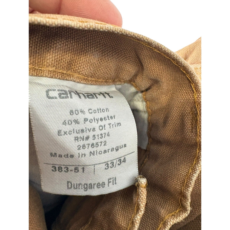 Vintage Carhartt Dungaree Fit Workwear Utility Carpenter Pants 33x34
