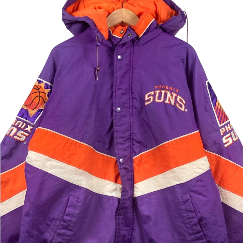 Vintage Starter Phoenix Suns NBA Full Snap Button Hooded Jacket