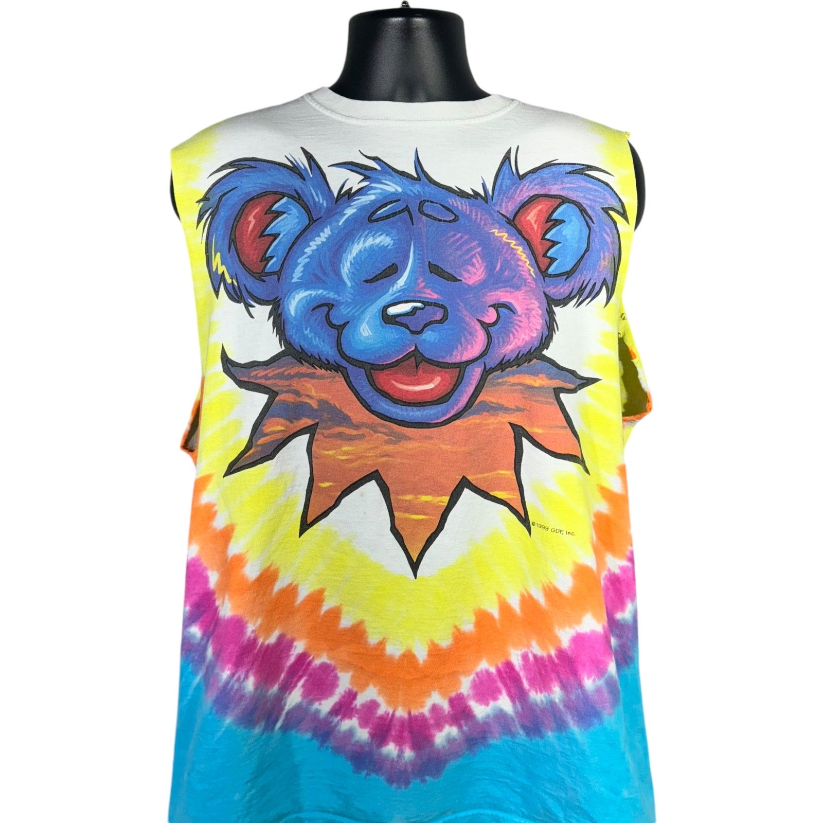 Vintage Grateful Dead Dancing Bear Tie Dye Cut Off Tee