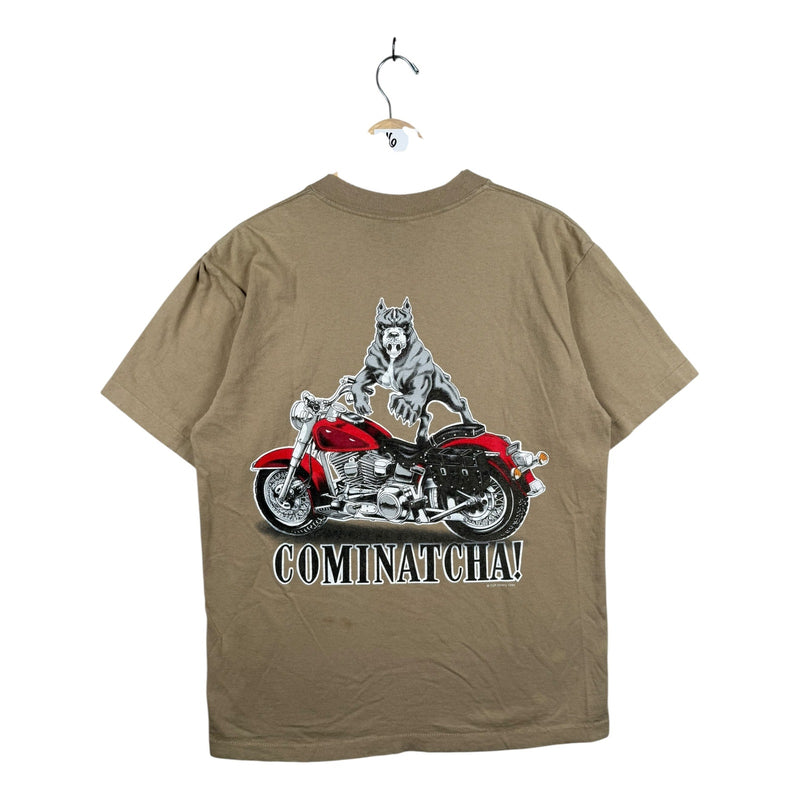 Vintage Top Dawg American Bully Riding Motorcycle Cominatcha T-Shirt