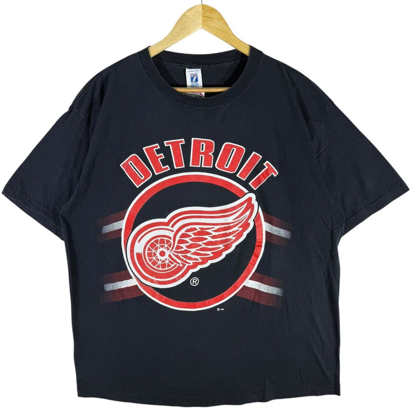 Vintage Logo 7 Detroit Red Wings Logo NHL T-Shirt 90s