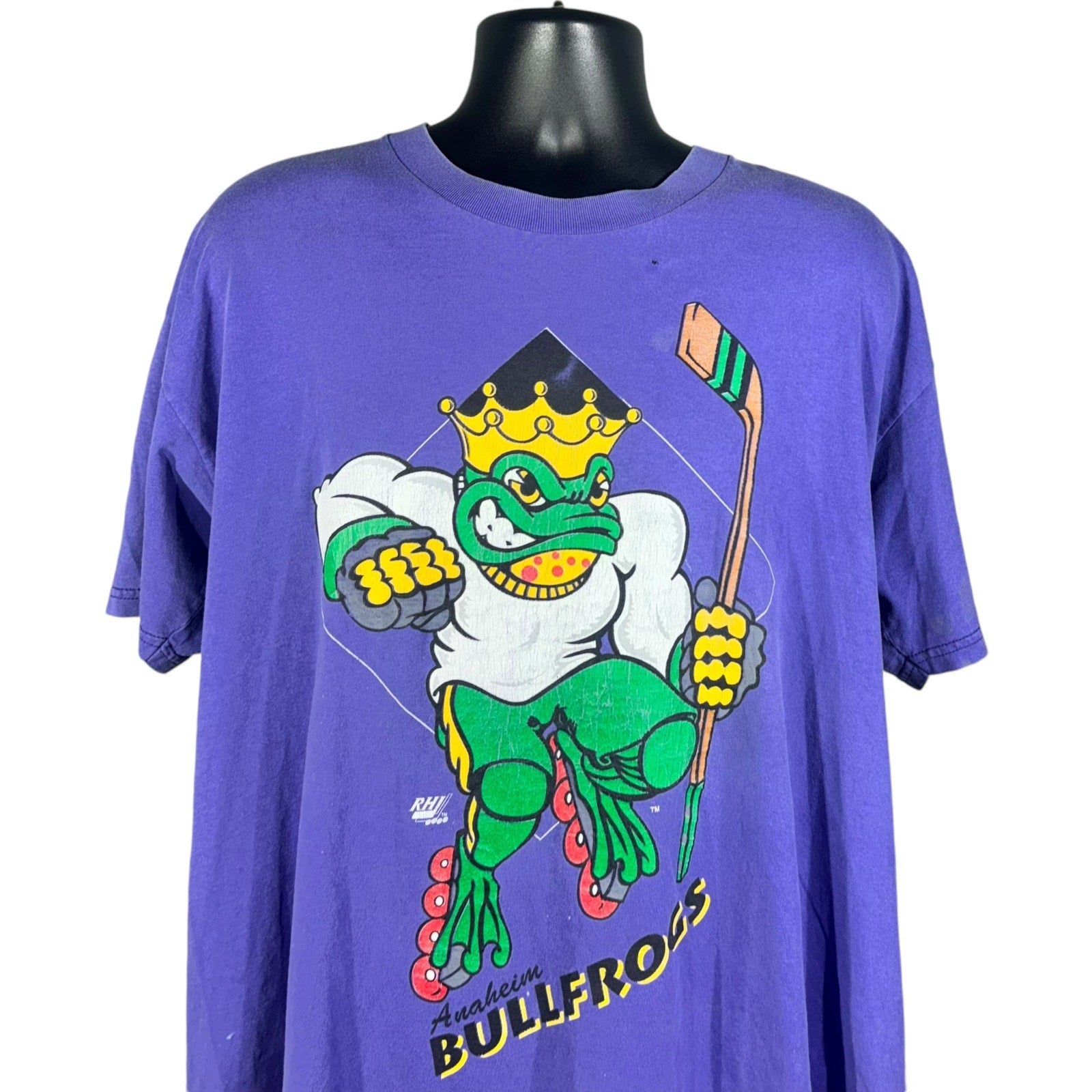 Vintage Anaheim Bullfrogs Mascot Hockey Tee 90s