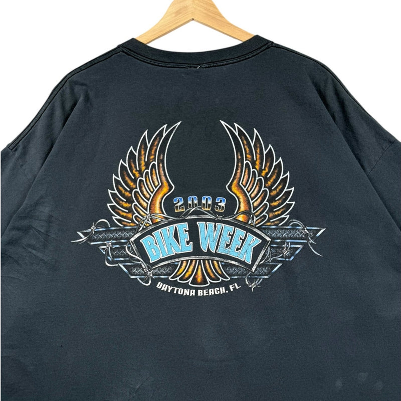 Vintage Bike Week Skeleton Biker Graphic T-Shirt