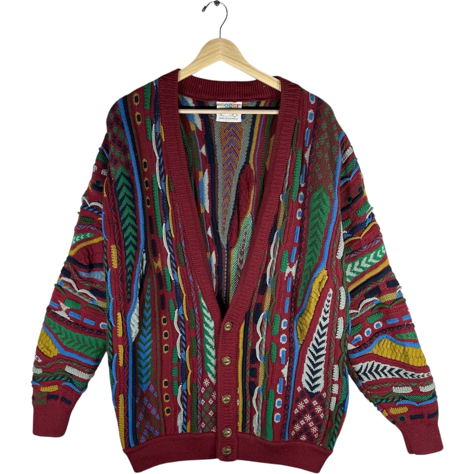 Vintage Coogi 3D Knit Cardigan Sweater