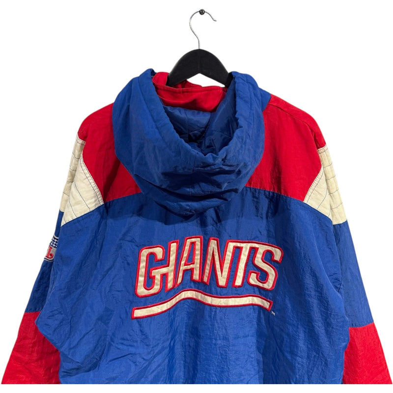 Vintage Starter NY Giants Spellout Color Block NFL Puffer Jacket
