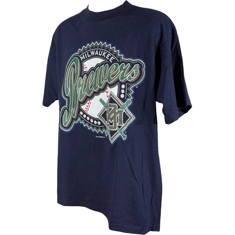 Vintage Milwaukee Brewers MLB Spellout Tee 90s