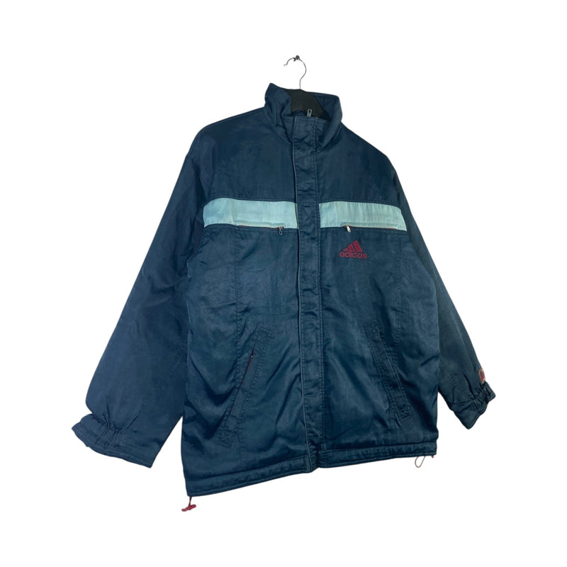 Vintage Adidas Chest Stripe Logo Full Zip Windbreaker