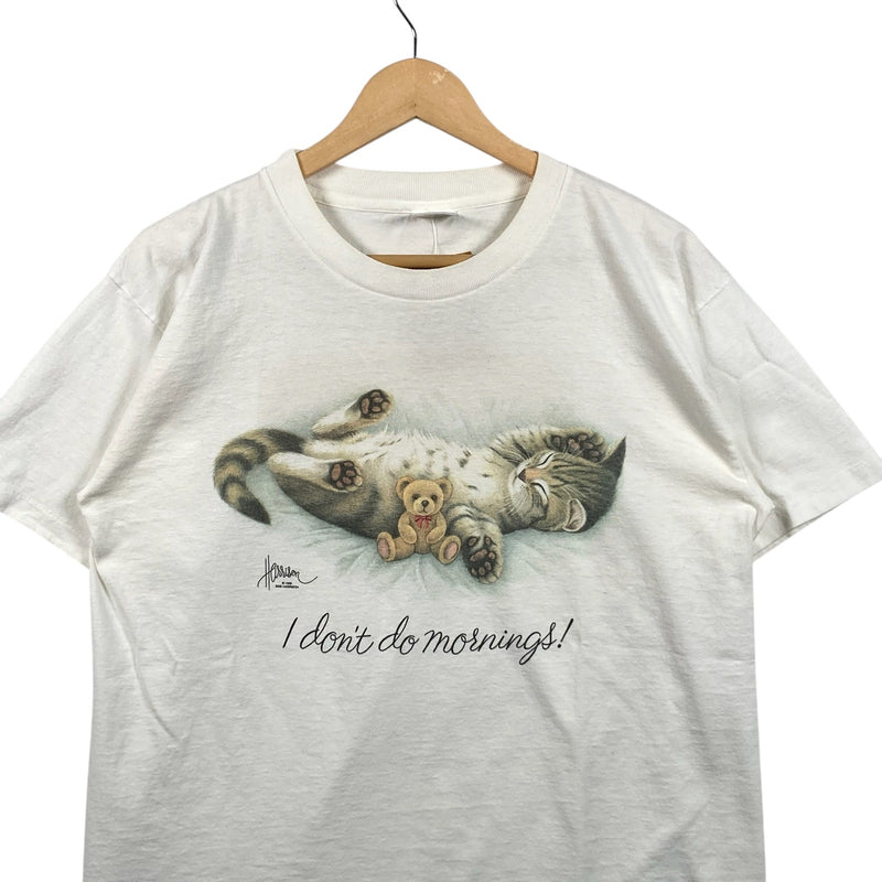 Vintage "I Don't Do Mornings" Lazy Kitty and Teddy Tee