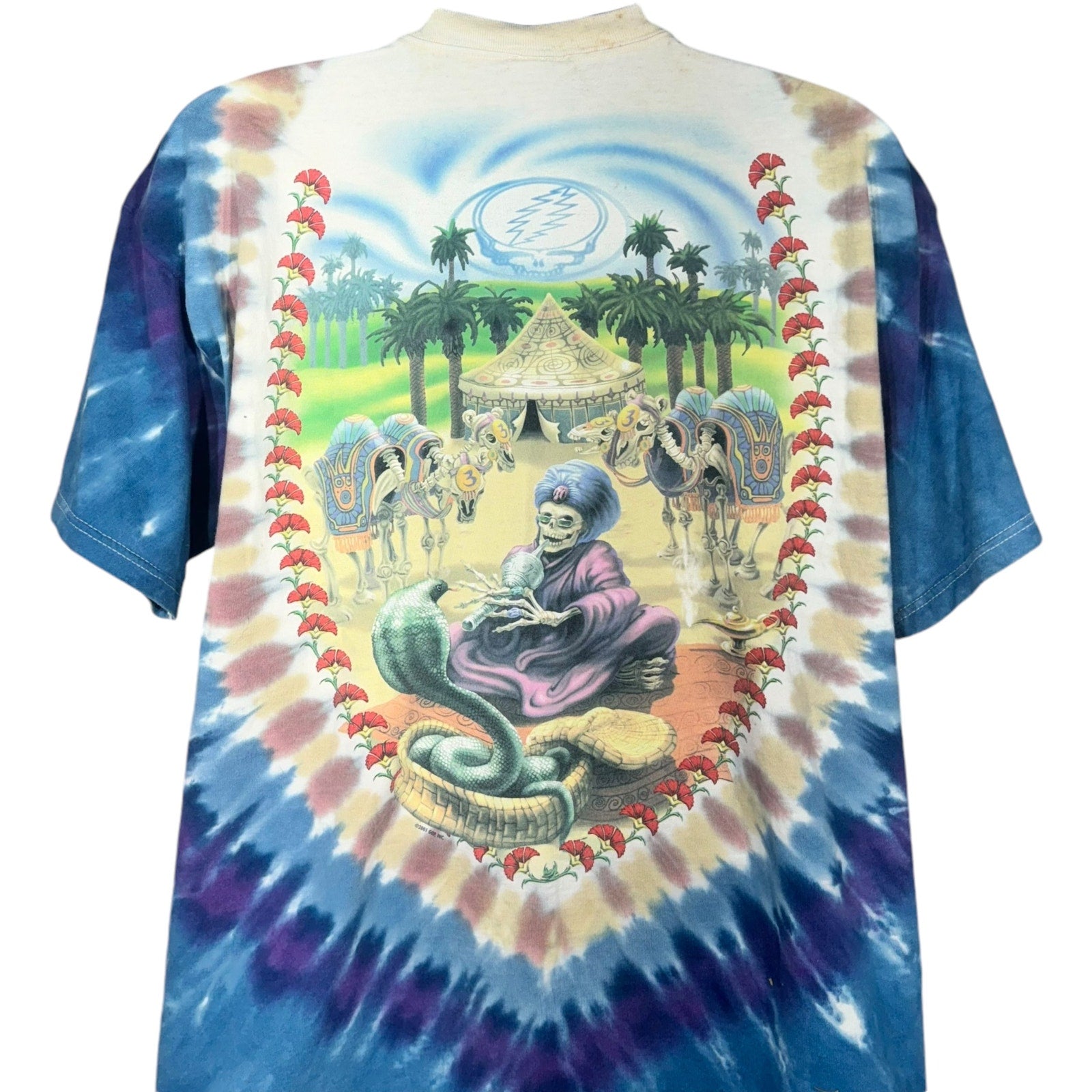 Vintage Liquid Blue Grateful Dead Tie Dye Band Tee