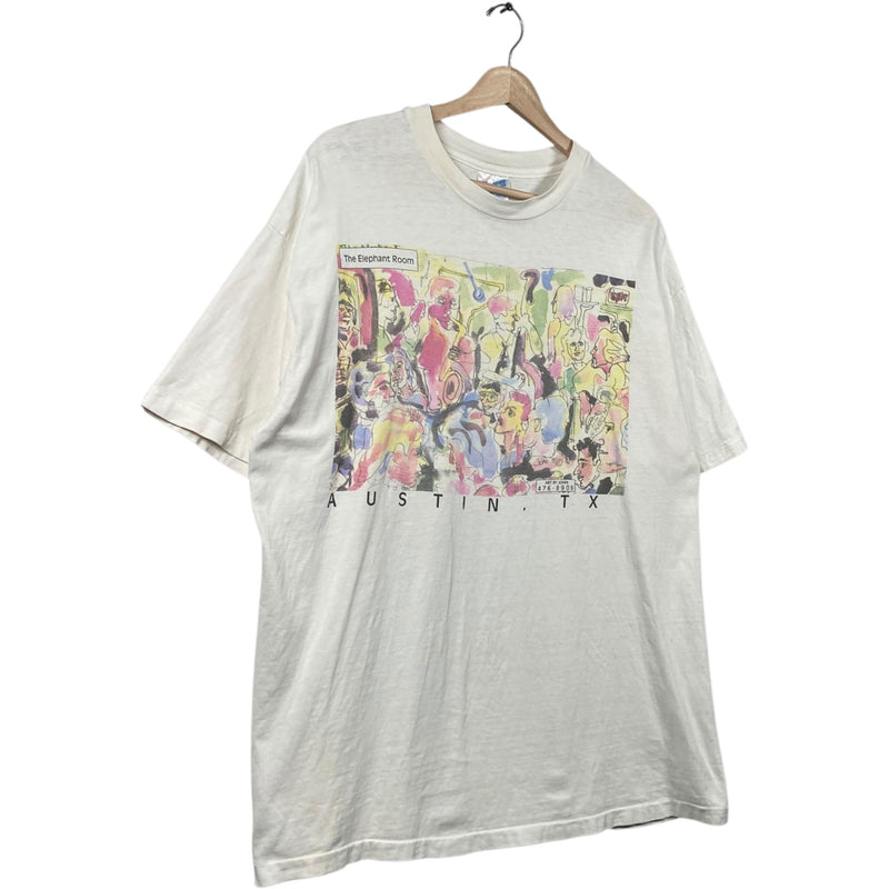 Vintage Hanes Austin Texas The Elephant Room Art Graphic T-Shirt