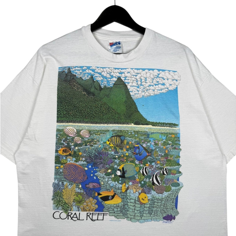 Vintage Coral Reef Ocean Marine Life Graphic T-Shirt