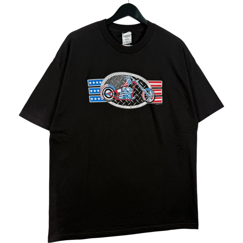 Vintage American Flag Motorcycle Biker Tee