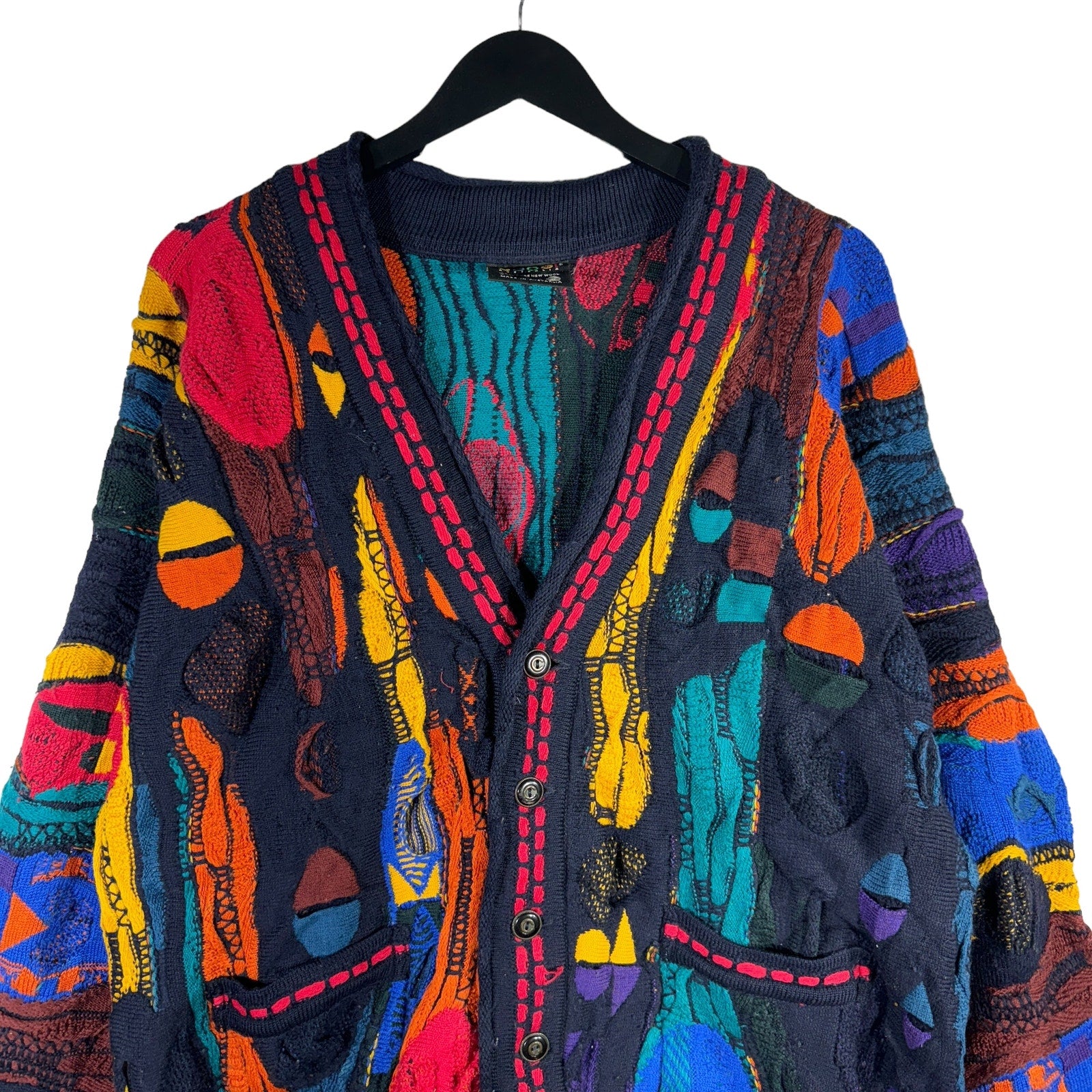 Vintage Coogi 3D Knit Cardigan Sweater