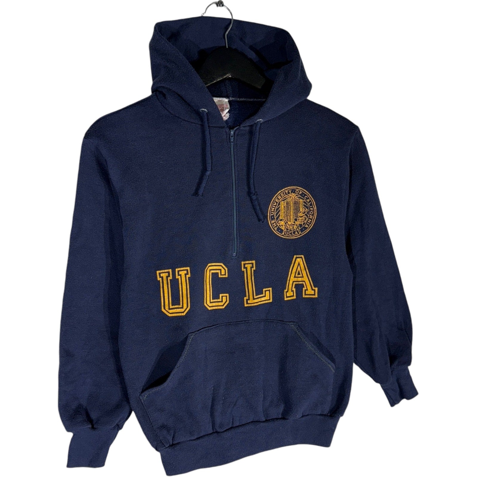 Vintage Women's UCLA Spellout 1/4 Zip College Hoodie