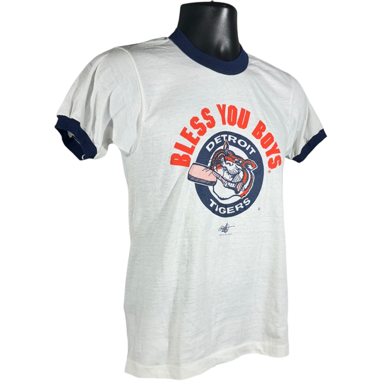 Vintage Detroit Tigers "Bless You Boys" Ringer Tee 80s