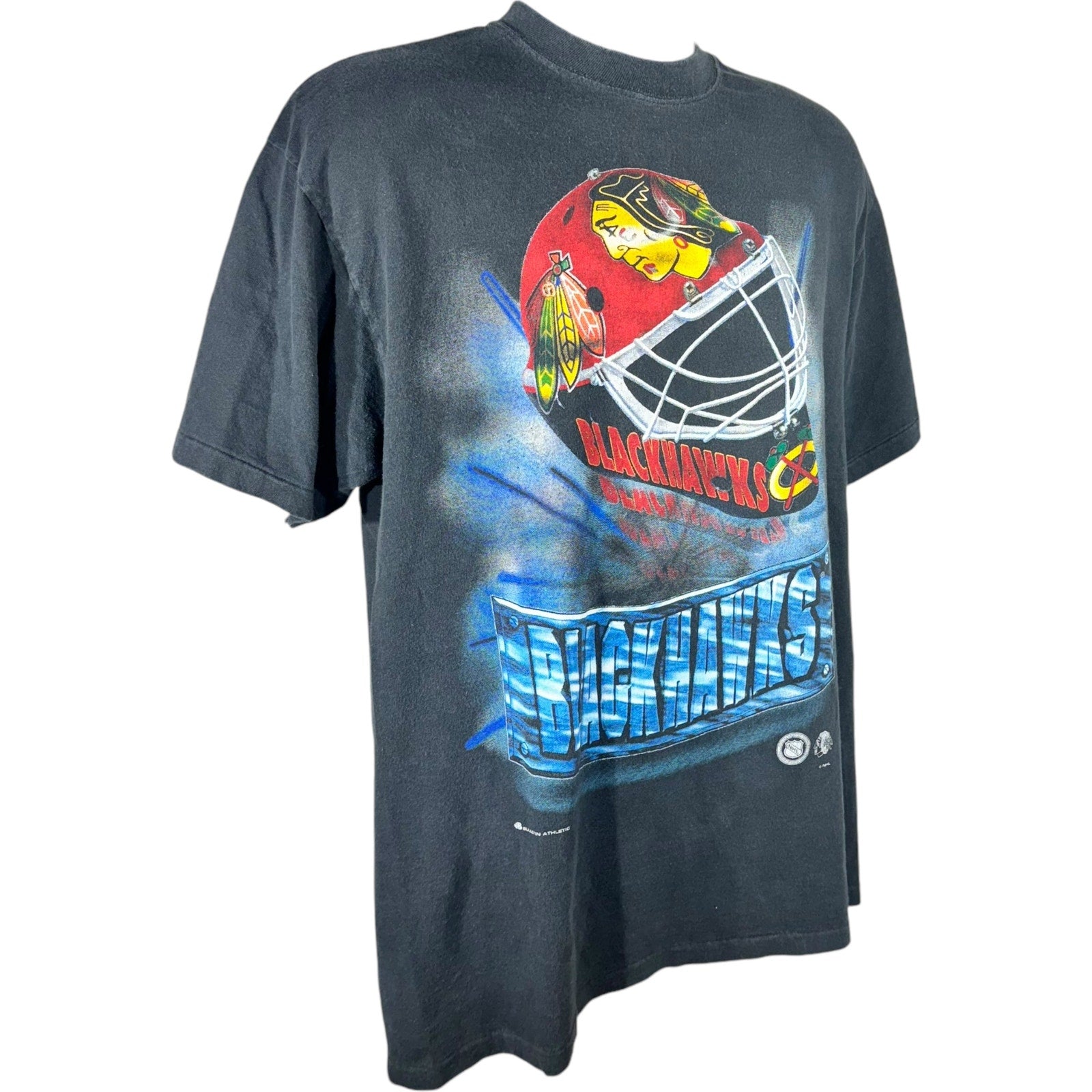 Vintage NHL Chicago Black Hawks Helmet Tee