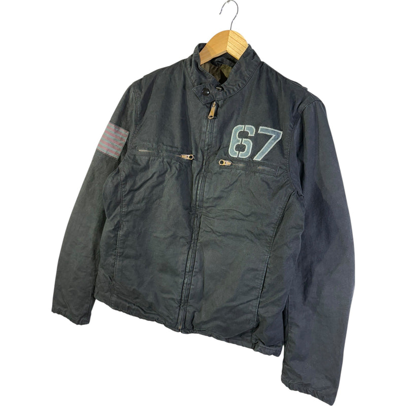 Vintage Polo Ralph Lauren 67 Patch Denim Moto Jacket