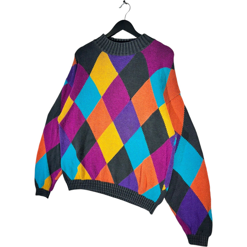 Vintage I.O.U. Argyle Pattern Sweater