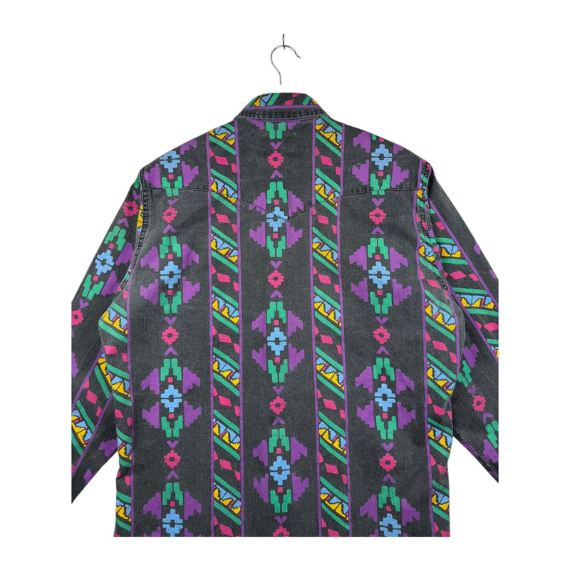 Vintage Wrangler Aztec Western Long Sleeve Button Up Shirt