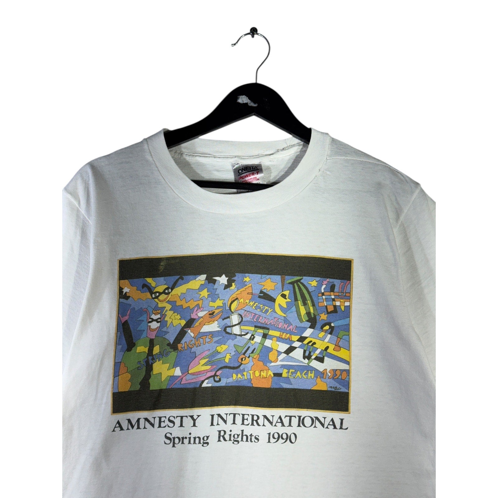 Vintage Amnesty International Spring Rights Art T-Shirt 90s